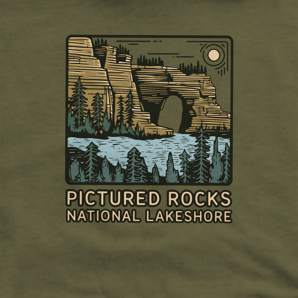 Pictured Rocks National Lakeshore Crewneck Sweatshirt Adventure and Outdoors Themed Sweatshirt