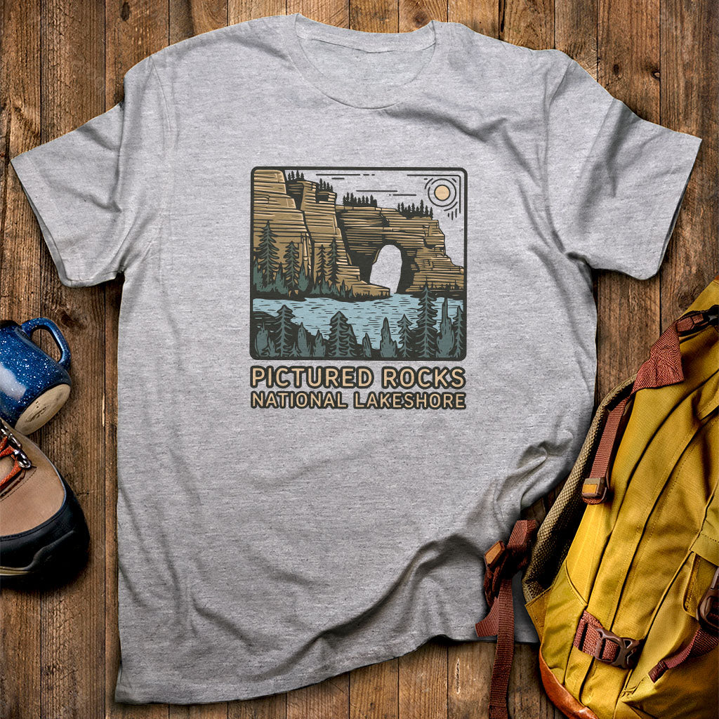 Pictured Rocks National Lakeshore T-Shirt Sport Grey Adventure and Outdoors Themed T-Shirt