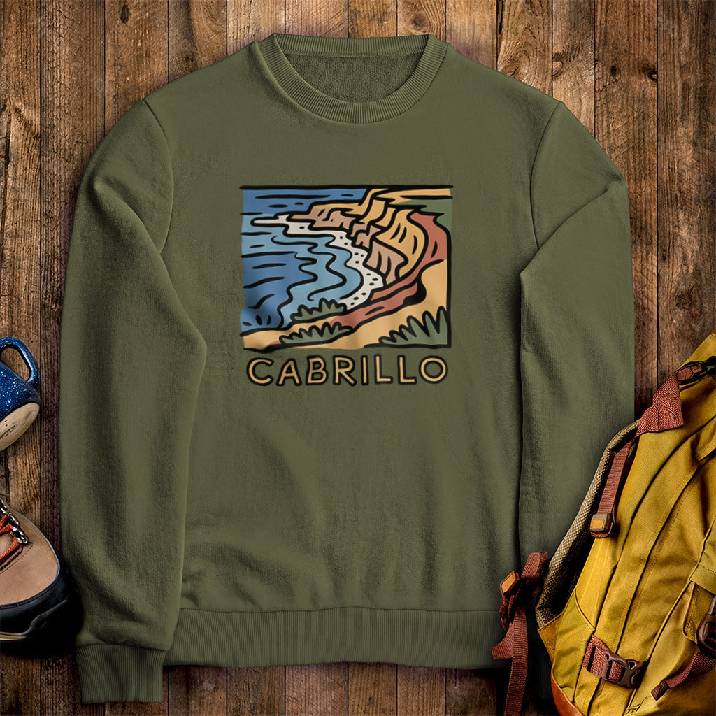 Cabrillo National Monument Crewneck Sweatshirt Military Green Adventure and Outdoors Themed Sweatshirt