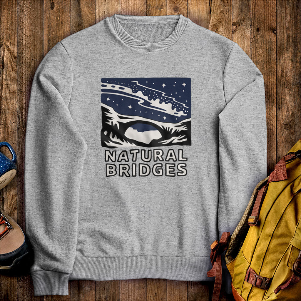 Natural Bridges National Monument at Night Crewneck Sweatshirt