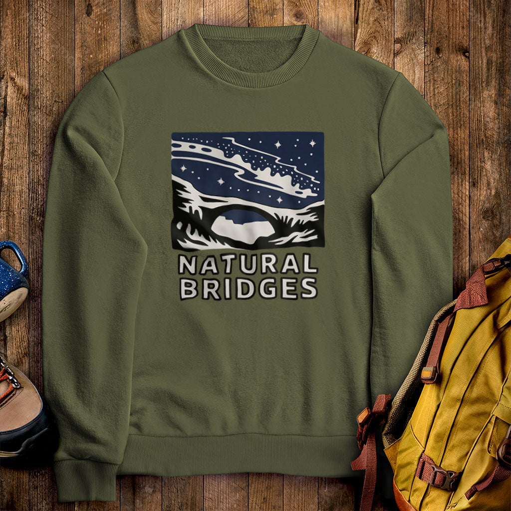 Natural Bridges National Monument at Night Crewneck Sweatshirt