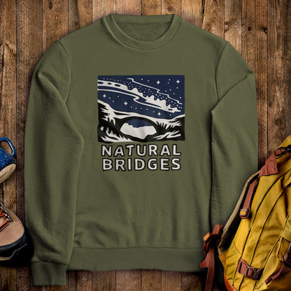 Natural Bridges National Monument at Night Crewneck Sweatshirt