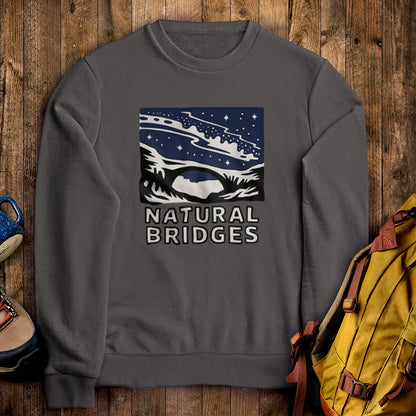 Natural Bridges National Monument at Night Crewneck Sweatshirt