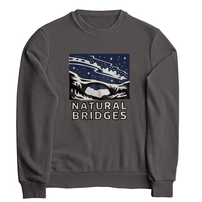 Natural Bridges National Monument at Night Crewneck Sweatshirt