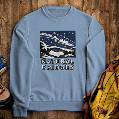 Natural Bridges National Monument at Night Crewneck Sweatshirt