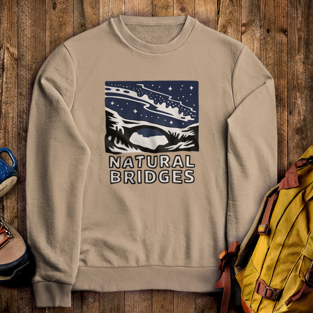 Natural Bridges National Monument at Night Crewneck Sweatshirt