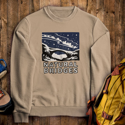 Natural Bridges National Monument at Night Crewneck Sweatshirt