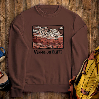 Vermilion Cliffs Crewneck Sweatshirt Cocoa Adventure and Outdoors Themed Sweatshirt