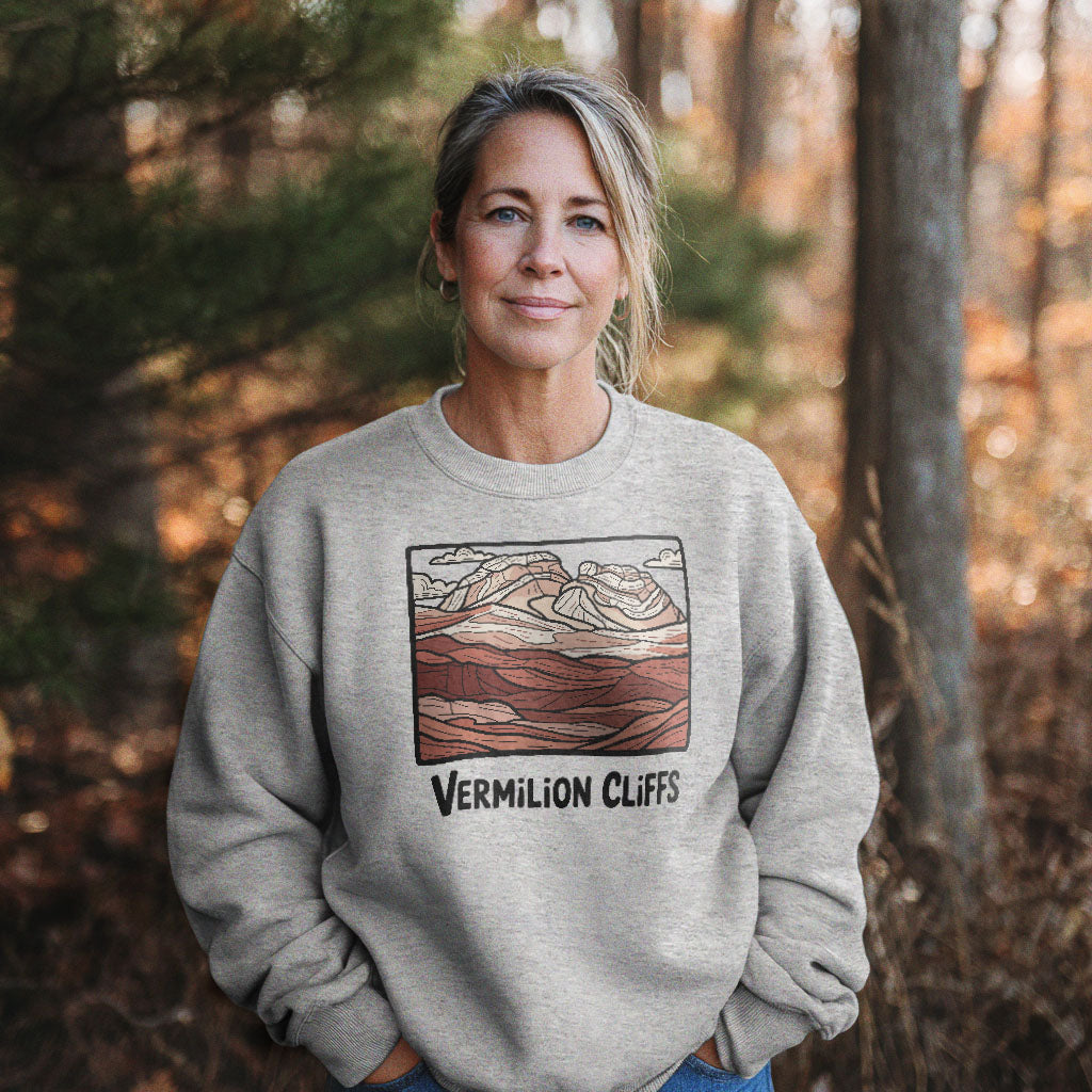 Vermilion Cliffs Crewneck Sweatshirt Adventure and Outdoors Themed Sweatshirt