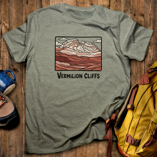Vermilion Cliffs T-Shirt Heather Military Green Adventure and Outdoors Themed T-Shirt