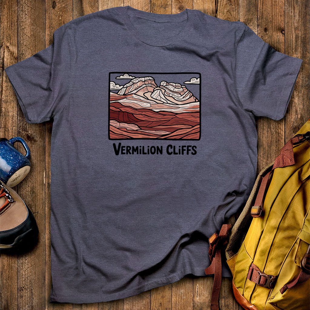 Vermilion Cliffs T-Shirt Heather Navy Adventure and Outdoors Themed T-Shirt