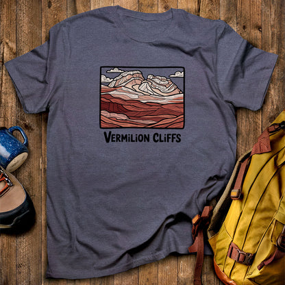 Vermilion Cliffs T-Shirt Heather Navy Adventure and Outdoors Themed T-Shirt