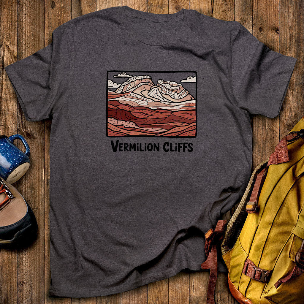 Vermilion Cliffs T-Shirt Dark Heather Adventure and Outdoors Themed T-Shirt