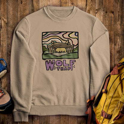 Wolf Trap Crewneck Sweatshirt Sand Adventure and Outdoors Themed Sweatshirt