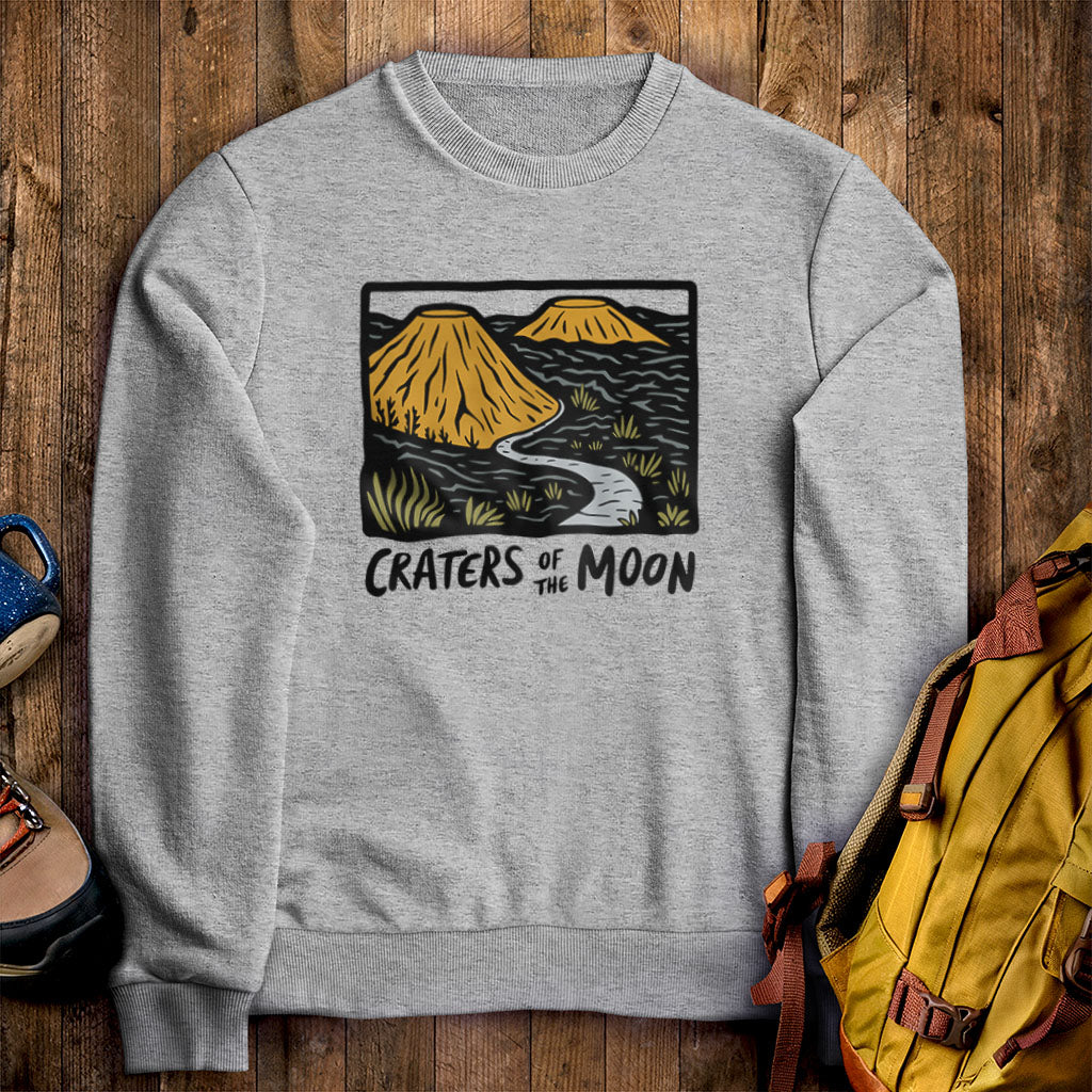 Craters of the Moon National Monument Crewneck Sweatshirt Sport Grey Adventure and Outdoors Themed Sweatshirt