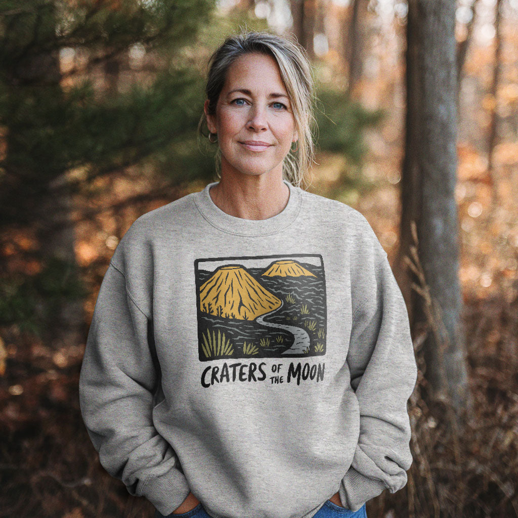 Craters of the Moon National Monument Crewneck Sweatshirt Adventure and Outdoors Themed Sweatshirt