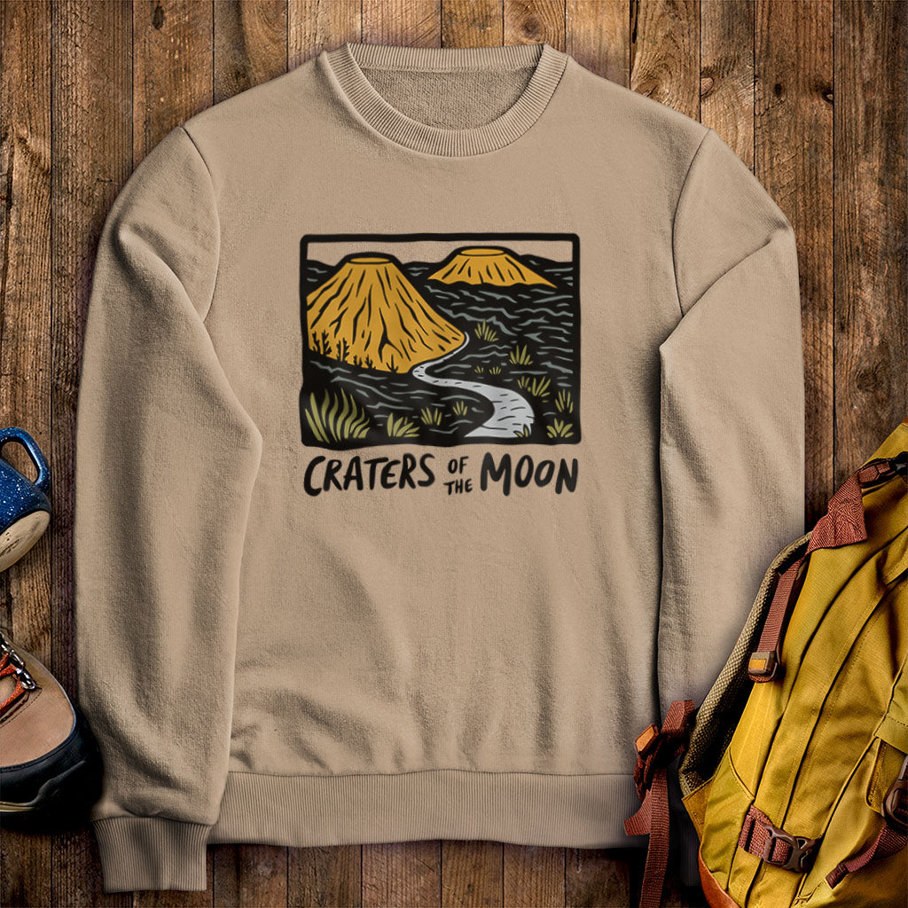 Craters of the Moon National Monument Crewneck Sweatshirt Sand Adventure and Outdoors Themed Sweatshirt