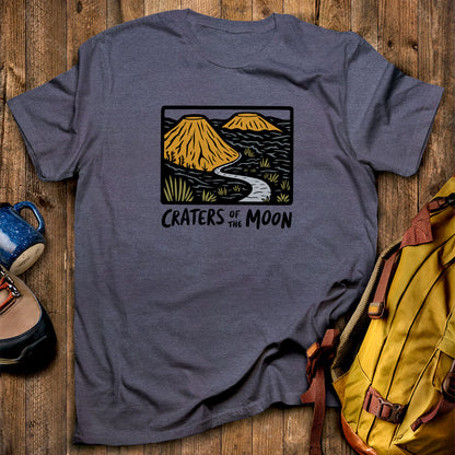 Craters of the Moon National Monument T-Shirt Heather Navy Adventure and Outdoors Themed T-Shirt
