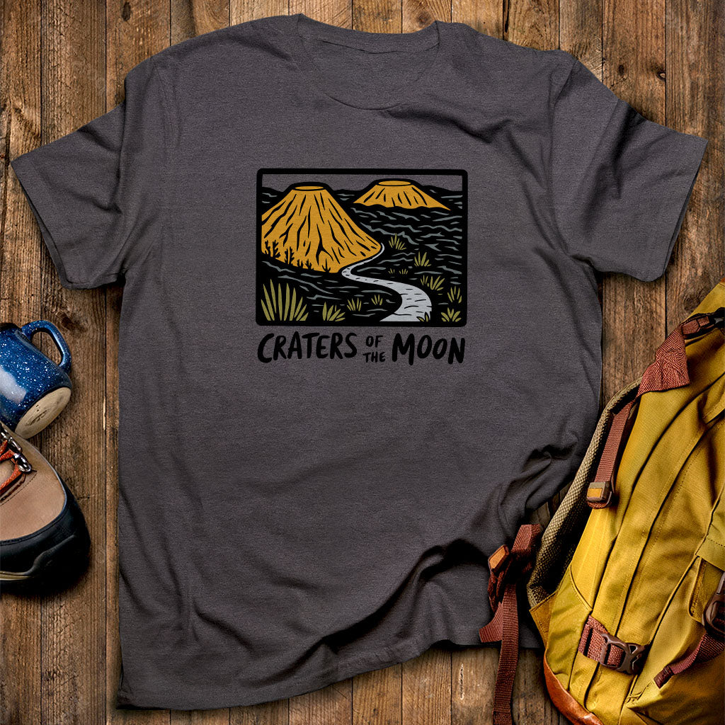 Craters of the Moon National Monument T-Shirt Dark Heather Adventure and Outdoors Themed T-Shirt