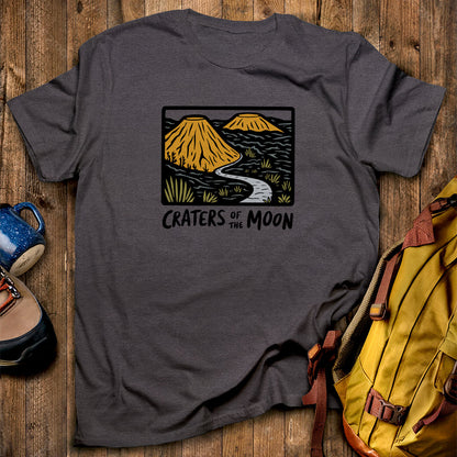 Craters of the Moon National Monument T-Shirt Dark Heather Adventure and Outdoors Themed T-Shirt