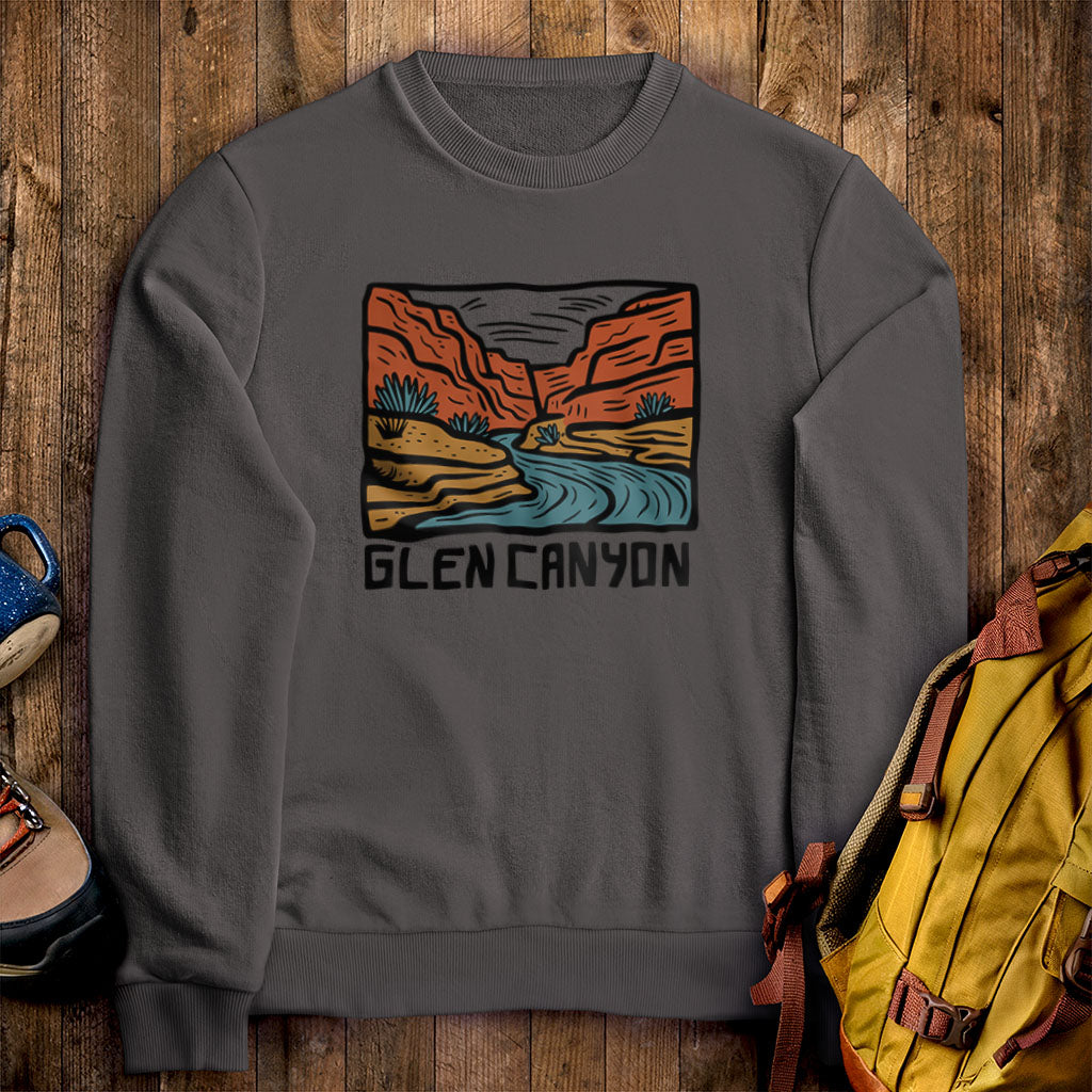 Glen Canyon National Recreation Area Crewneck Sweatshirt Charcoal Adventure and Outdoors Themed Sweatshirt