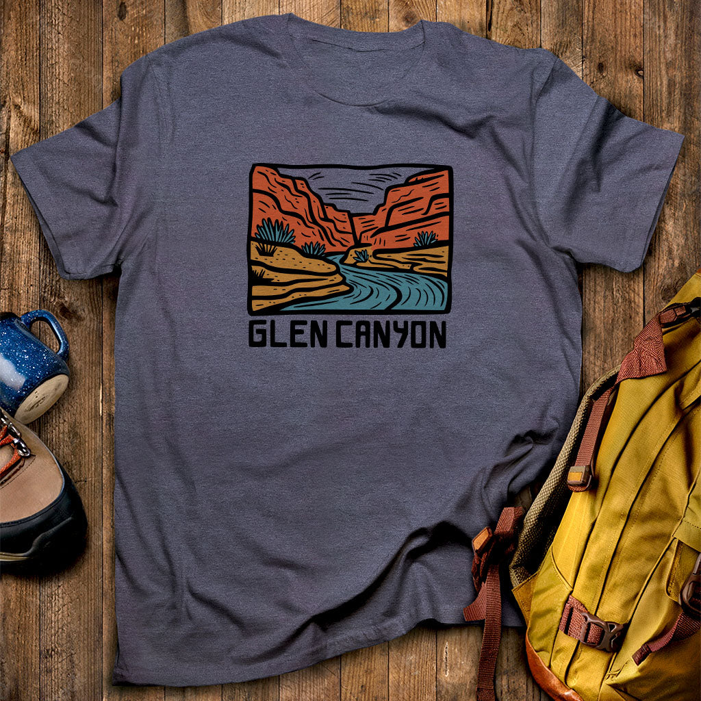Glen Canyon National Recreation Area T-Shirt Heather Navy Adventure and Outdoors Themed T-Shirt