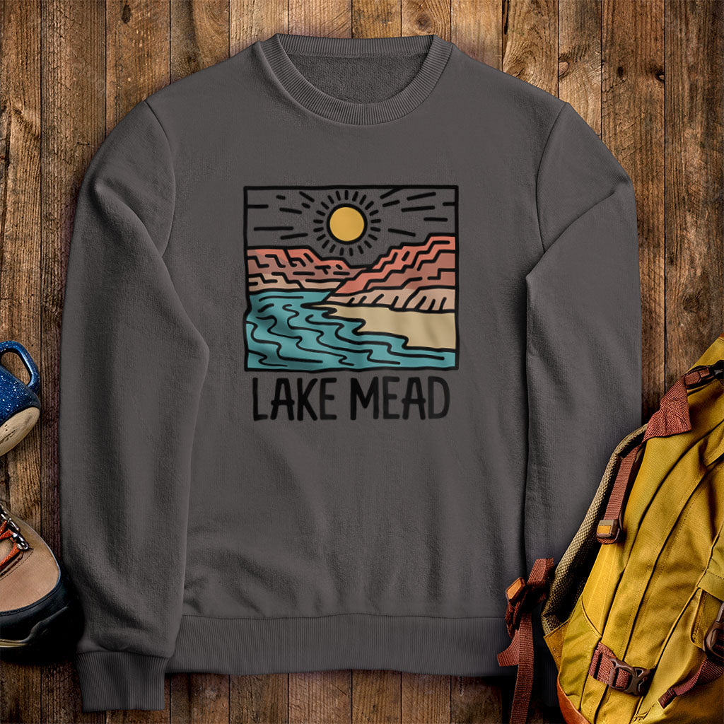 Lake Mead National Recreation Area Crewneck Sweatshirt Charcoal Adventure and Outdoors Themed Sweatshirt