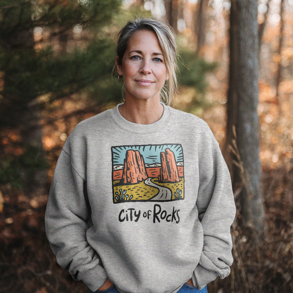 City of Rocks National Reserve Crewneck Sweatshirt Adventure and Outdoors Themed Sweatshirt