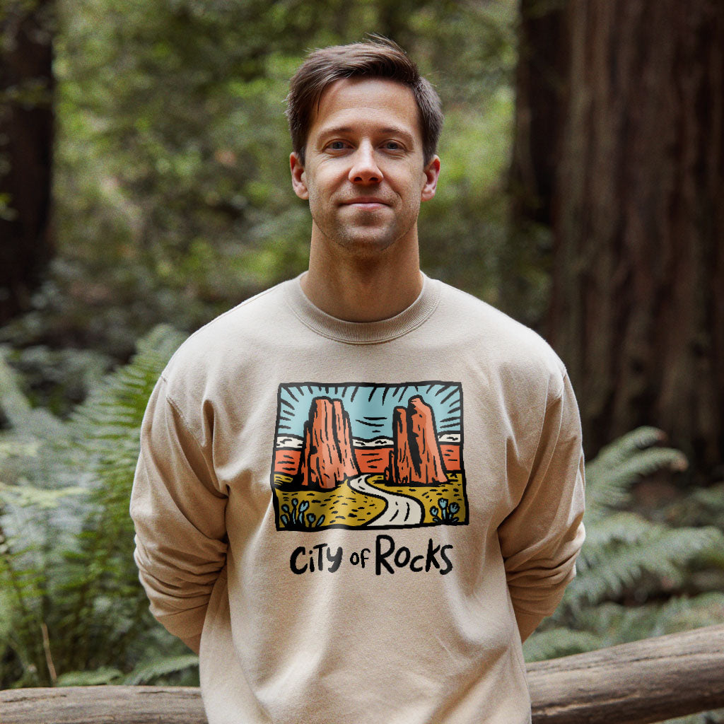 City of Rocks National Reserve Crewneck Sweatshirt Adventure and Outdoors Themed Sweatshirt