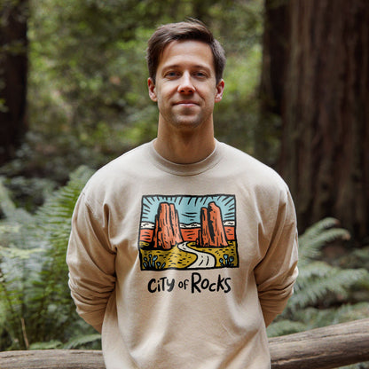 City of Rocks National Reserve Crewneck Sweatshirt Adventure and Outdoors Themed Sweatshirt