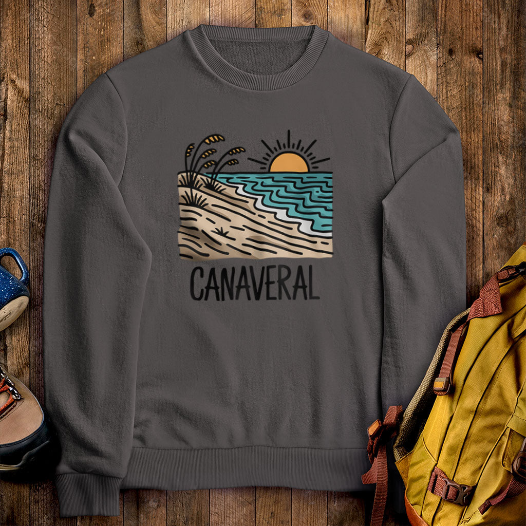 Canaveral National Seashore Crewneck Sweatshirt Charcoal Adventure and Outdoors Themed Sweatshirt