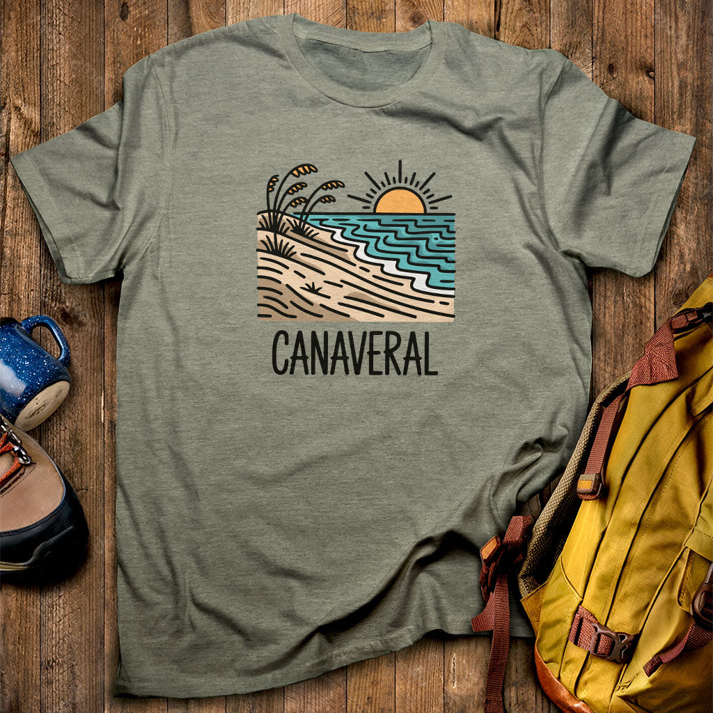 Canaveral National Seashore T-Shirt Heather Military Green Adventure and Outdoors Themed T-Shirt