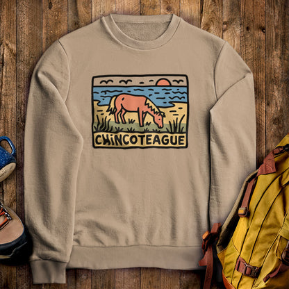 Chincoteague National Wildlife Refuge Crewneck Sweatshirt Sand Adventure and Outdoors Themed Sweatshirt