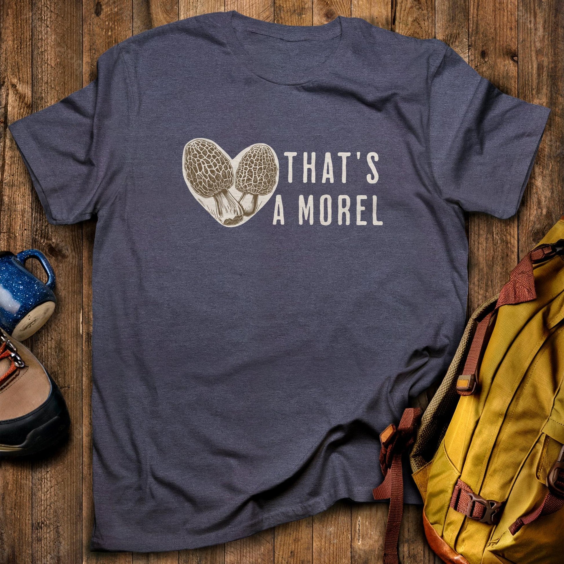 That's Amore Morel T-Shirt Heather Navy Adventure and Outdoors Themed T-Shirt
