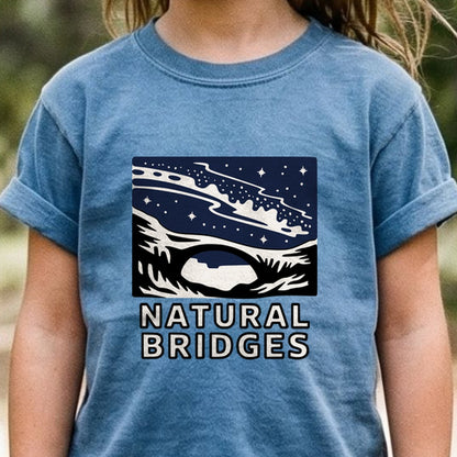 Natural Bridges National Monument at Night Kids Cotton T-Shirt