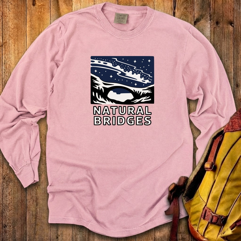 Natural Bridges National Monument at Night Cotton Long Sleeve