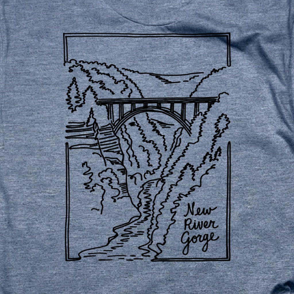 New River Gorge Line Drawing T-Shirt