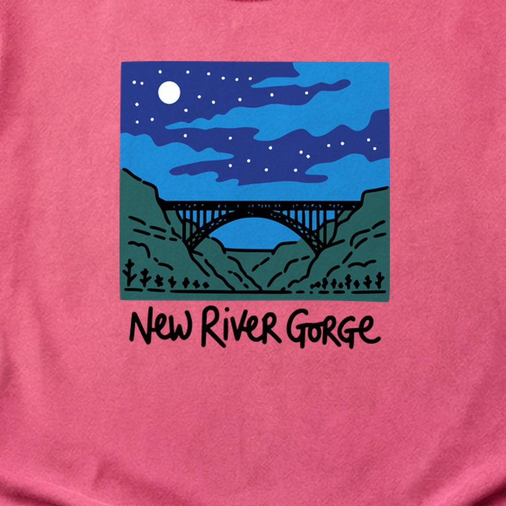 New River Gorge at Night Cotton T-Shirt
