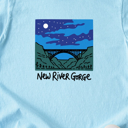 New River Gorge at Night Kids Cotton T-Shirt