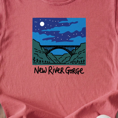New River Gorge at Night Kids Cotton T-Shirt