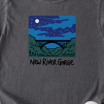 New River Gorge at Night Kids Cotton T-Shirt