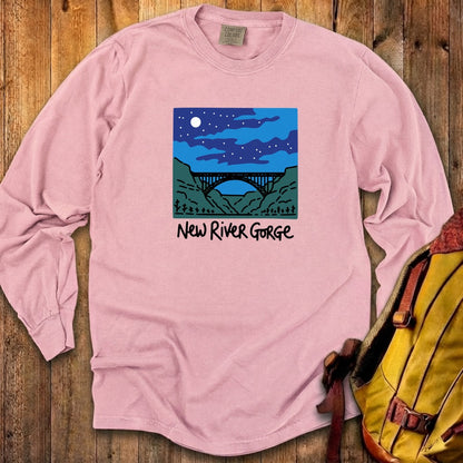 New River Gorge at Night Cotton Long Sleeve
