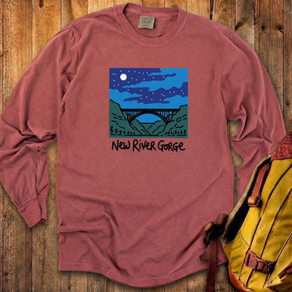 New River Gorge at Night Cotton Long Sleeve