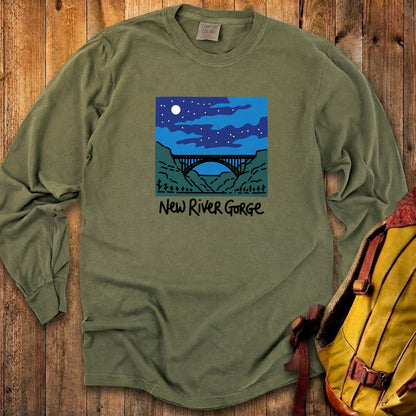 New River Gorge at Night Cotton Long Sleeve