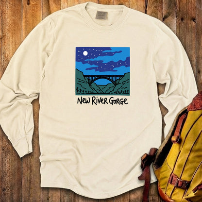 New River Gorge at Night Cotton Long Sleeve