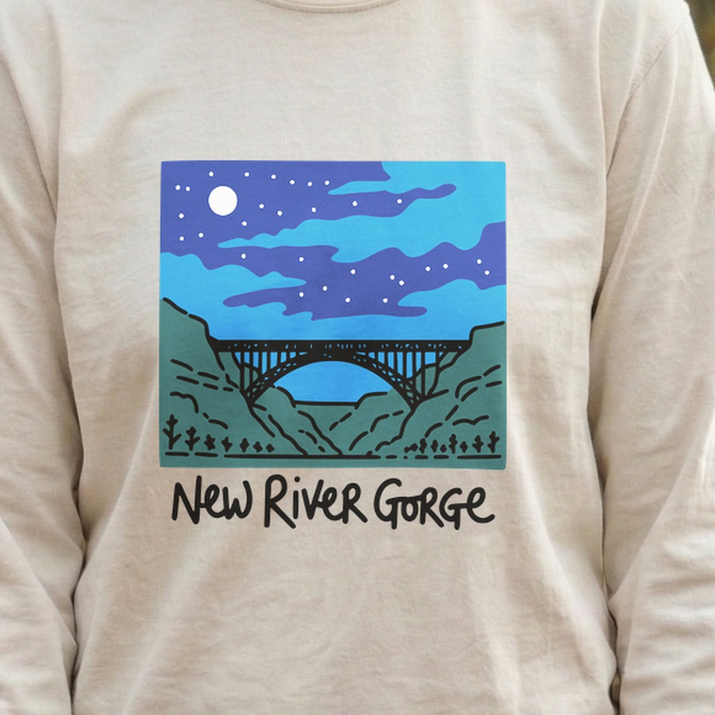 New River Gorge at Night Cotton Long Sleeve