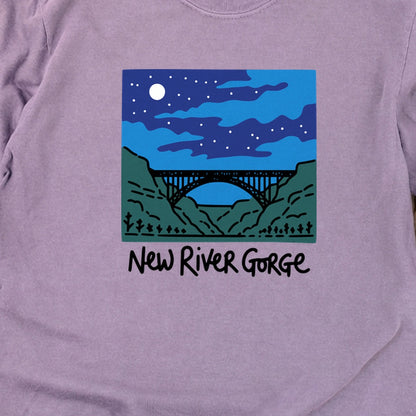 New River Gorge at Night Cotton Long Sleeve