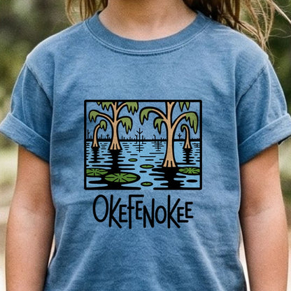 Okefenokee National Wildlife Refuge Kids Cotton T-Shirt
