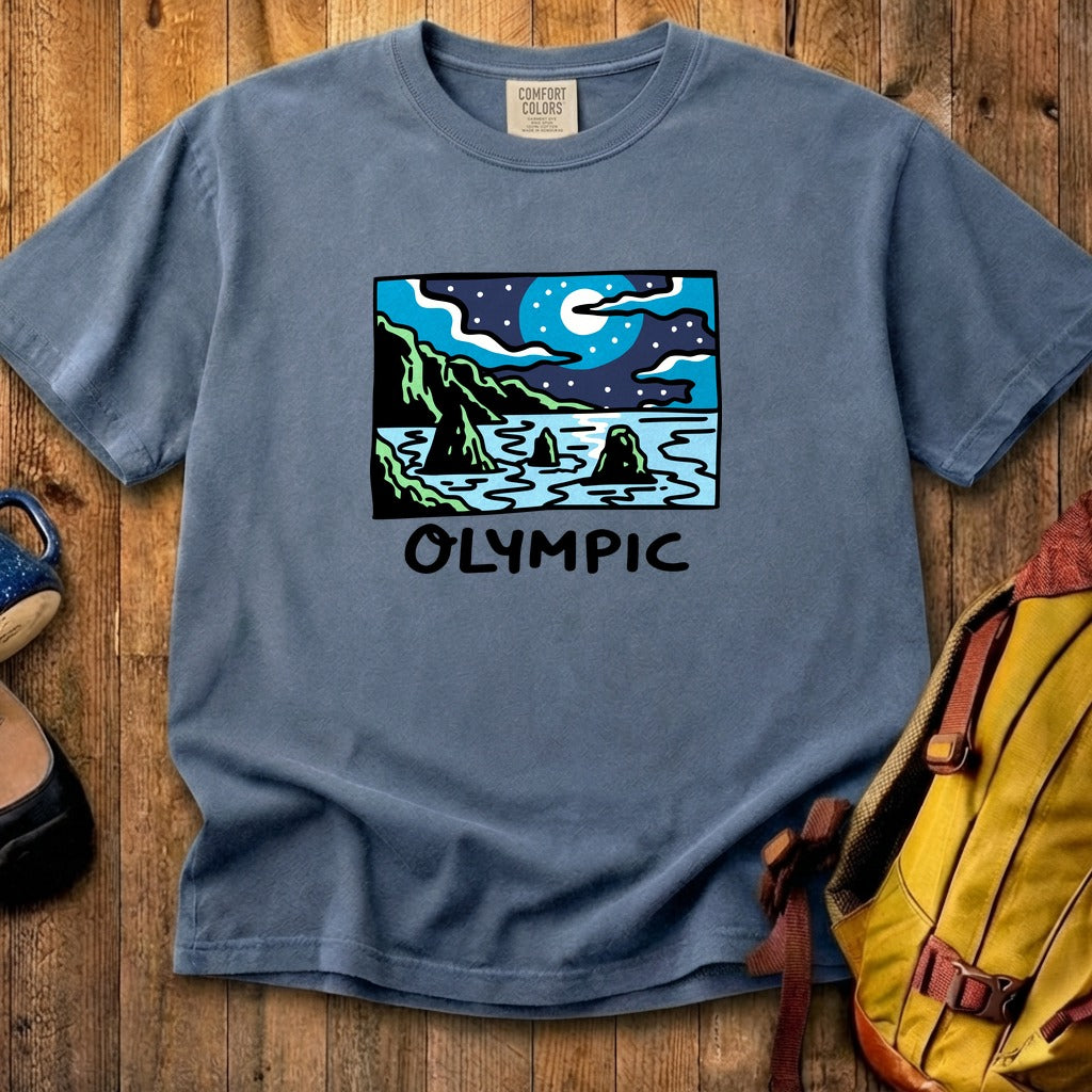 Olympic at Night Cotton T-Shirt
