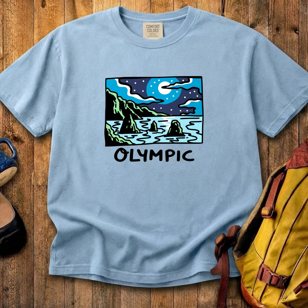 Olympic at Night Cotton T-Shirt